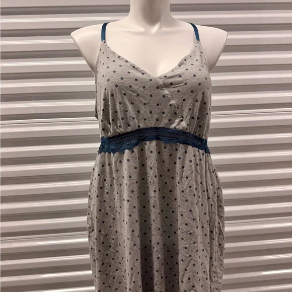 Cacique Gray Sleepwear with Blue Polka Dots - Picture 1 of 4